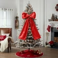 thumbnail image 6 of Extra Large Christmas Tree Topper, Red Satin Bow with 117cm Streamers, Polyester Holiday Decoration for Home,Vsgery, 6 of 9