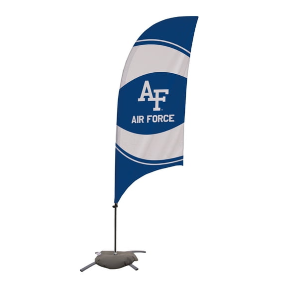 Air Force Falcons 7.5' College Sports Printed Feather Flag with Cross Base - NCAA Licensed - Super Polyester - School Banner (Blue)