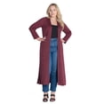 thumbnail image 4 of Plus Size Long Duster Open Front Knit Cardigan, 4 of 9