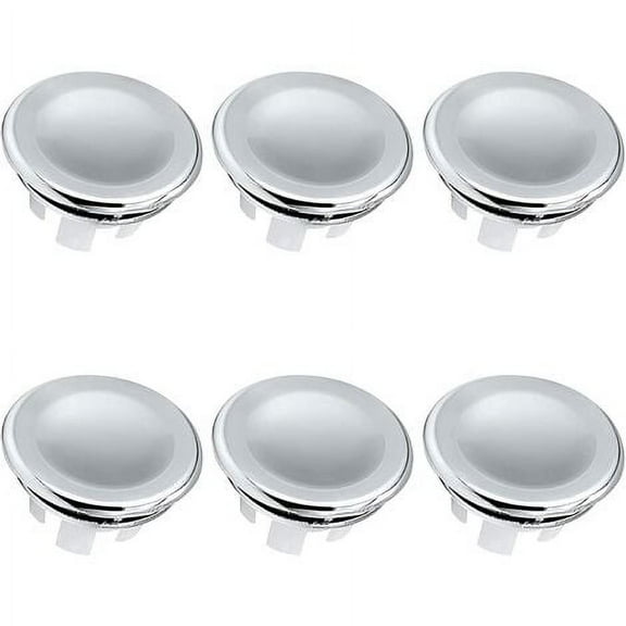 Set of 6 Chrome Overflow Stoppers Kitchen Bathroom Wash Sink Overflow Overflow Cover for,Bathroom,Kitchen