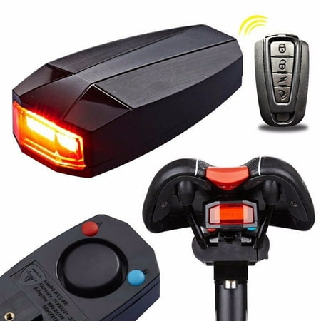A6 USB Rechargeable Key Fob Controlled Waterproof Bike Tail Light Bicycle Rear Light Cycling Anti-theft Alarm Warning Light Safety Flashing Lamp LED Back Flashlight for Mountain