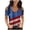 Blue, variant on IROINNID 4th of July T-Shirt For Women Fashion Summer Casual Strapless Blouse Top V-Neck Women Tops Independence Day