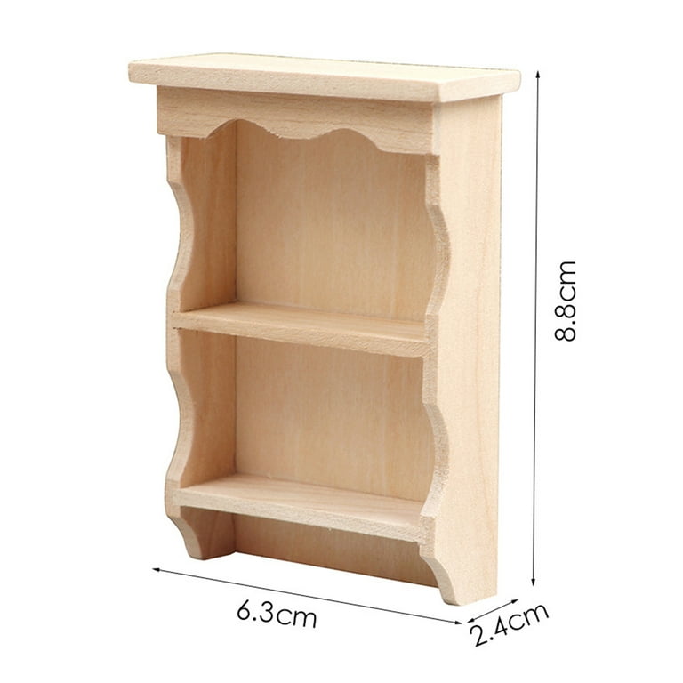 Dollhouse Miniature 1/12 Wall Hanger Shelf Cup Display Stand Wooden  Furniture