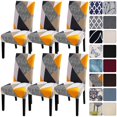 thumbnail image 1 of Fundas para sillas de comedor SearchI Super Fit Stretch, paquete de 6, geométricas, 1 of 7
