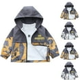 thumbnail image 5 of Zwiiyzr 3-15Y Girls Boys Rain Jacket Waterproof Color Block Hooded Raincoat Lightweight Windbreakers for Kids Outerwear Yellow, 5 of 5