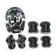 thumbnail image 3 of Conjunto de 7 piezas de casco y gorro para bicicleta infantil, equipo de protección para patinaje sobre ruedas. Gris Negro, 3 of 9