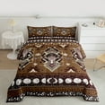 thumbnail image 2 of Manfei Tribal Sheep Skeleton Full Size Comforter Sets, Brown Boho Aztec Bedding Comforter Set, Hippie Stars Moon Galaxy Reversible Bedding Sets, Lightweight Room Decor, 3 Pieces, 2 of 8