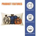 thumbnail image 3 of Thankful Thanksgiving Lumbar Decorative Rectangle Pillow Cover 12 x 20, Fall White Blue Pumpkin Porch Patio Outdoor Pillowcase, Autumn Seasonal Sofa Couch Cushion Case Home Decor, 3 of 6