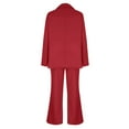thumbnail image 6 of QATAINLAV Blazer Sets for Women 2 Piece Business Casual Outfits 2025 Dressy Casual Blazers Jacket and Wide Leg Pants Suit Set with Pockets Ofertas en Walmart Red XXL, 6 of 7