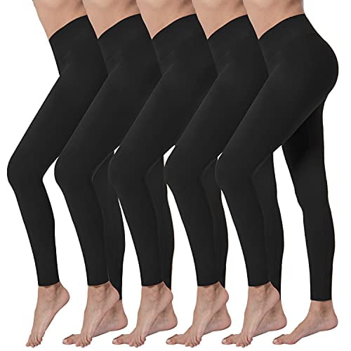 VALANDY Women?s Leggings High Waisted Tummy Control Stretch Yoga Pants  Workout Running Tights Leggings for Women Plus Size 5Pack