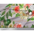 thumbnail image 2 of Soimoi Pink Cotton Duck Fabric Leaves & Ranunculus Floral Printed Craft Fabric by the Yard 58 Inch Wide, 2 of 3