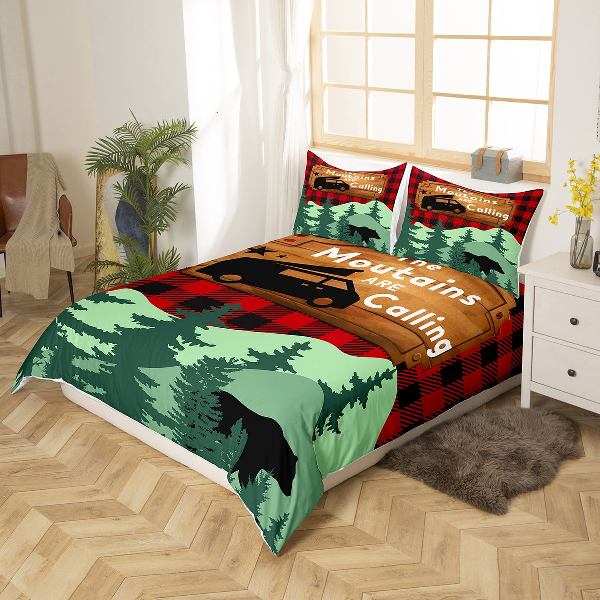Rustic Deer Duvet Cover Full,Hunting Animal Deer Antlers Sketch Bedding Set  for Kids Boys Girls,Army Camo Art Comforter Cover,Farmhouse Natural  Wildlife Bed Sets with 2 Pillowcases Bedroom Decor 
