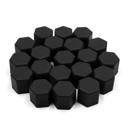 - 20 Pcs 17mm Black Silicone Car Wheel Hub Screw Cover Bolt Protector Nut Cap