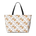 thumbnail image 2 of Gaeub Corgi with Hearts Print Beach Bag,Large Tote Bag,Waterproof Sandproof Women Tote Bag,Pool Bag with Zipper for Gym Grocery Travel, 2 of 7