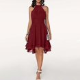 thumbnail image 1 of Women's Halter Sleeveless Cropped Layered Midi, 1 of 4