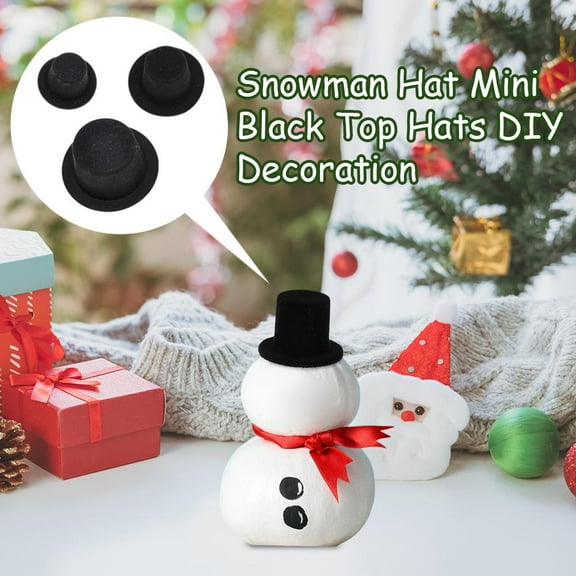 FurNest Snowman Hat Mini Black Top Hats DIY Decoration Chrismas New year DIY