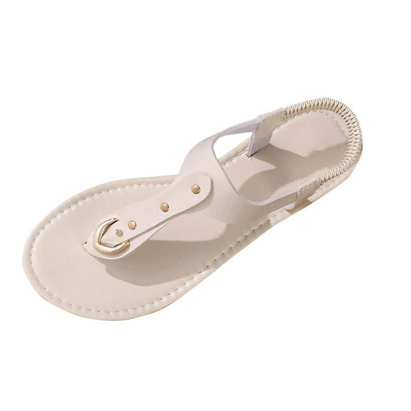 LOVZFMLL Flip Flops for Women Fashion Casual Flat Sandals for Summer Outdoor Walking Beach Vacation Thong Slippers Beige 6