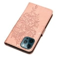 thumbnail image 4 of Dteck iPhone 12 Pro Case, Butterfly Patterned Wallet Case, Magnetic Hand Strap Credit Card Holder Slots Synthetic Leather Kickstand Protective Cover For iPhone 12 Pro, Rosegold, 4 of 15