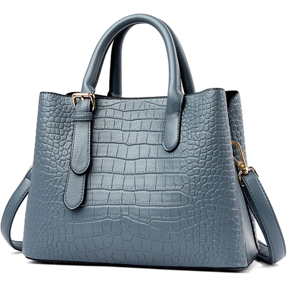 Womens Purses and Handbags Top Handle Crocodile Pattern Leather Satchel Shoulder Bag Messenger Crossbody Tote Bags for Ladies