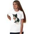 thumbnail image 5 of Cute Tuxedo Kitten Christmas Bow Women's Graphic T Shirt Tees Brisco Brands S, 5 of 5