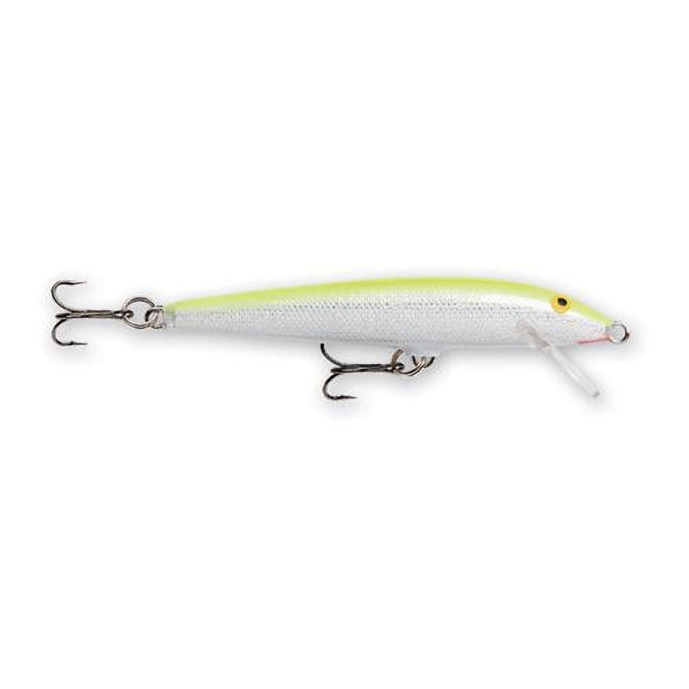 (2 pack) Rapala Original Floating Minnow 11 Fishing Lure 4 3/8" 3/16oz Silver Fluourescent Chartreuse