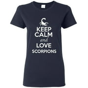Ladies Keep Calm and Love Scorpions Animal Lover T-Shirt Tee