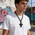 thumbnail image 4 of WEUVEB Collar Pendiente Cruz Simple Negro Con Resistente Y Para Uso Religioso, 4 of 8