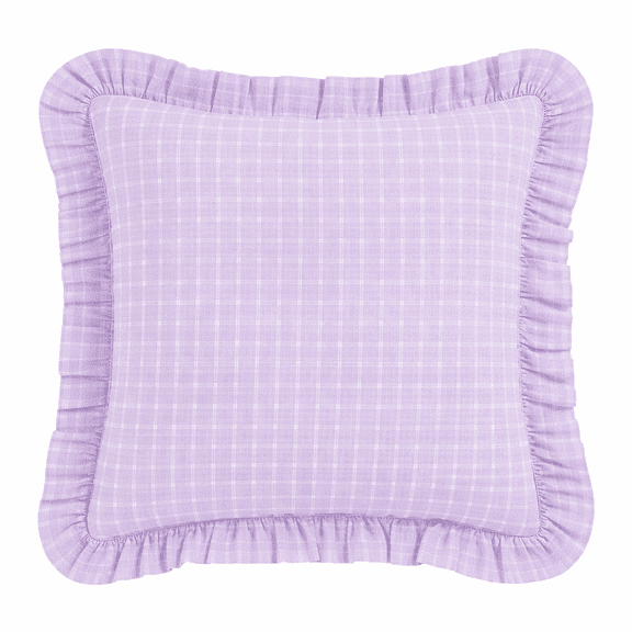 Lavender Plaid 100% Cotton Euro Pillow Sham 26" x 26"