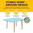 thumbnail image 4 of Tropical Plants Table Cloths for 3 Foot Rectangle Tables, Summer Modern Abstract Camels Sky Blue Patio Waterproof Elastic Fitted Tablecloths, Washable Rectangular Table Cover for Camping, 4 of 8