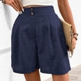 thumbnail image 6 of Shorts for Women Elasticated High Waist Solid Color Summer Shorts with Pockets Fashion Loose Hot Pants Wide Leg Casual Comfy Holiday Beach Daily Work Short, 6 of 6