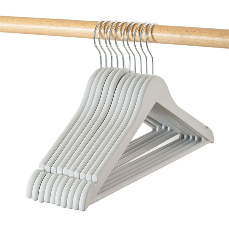 Solid Wood Hangers Non Slip Non Trace Clothes Holder With Clips