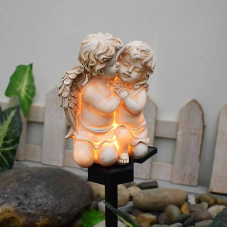 

Solar Outdoor Waterproof Garden Ground Plug Lamp Angel Couple Garden Decorative Lamp