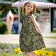 thumbnail image 5 of Fotbe Green Snake Skin Vestido de Dormir para Niñas de 3 a 10 Años, Mangas Cortas, Estilo Princesa, Pijama Camisón con Mangas Voladas-X-Large, 5 of 6