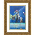 thumbnail image 1 of West, Ronald 11x14 Gold Ornate Wood Framed with Double Matting Museum Art Print Titled - The Circus is Coming to Town, 1 of 4