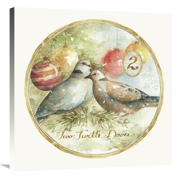 Global Gallery's '12 Days of Christmas II Round' By Lisa Audit Stretched Canvas Wall Art