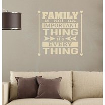Everything Home Decor Vinyl Lettering Family Quote Wall Stickers, 23x23-Inch, Beige