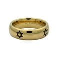 thumbnail image 2 of Gold Plated 6mm Star of David Polished Tungsten Carbide Wedding Band Half Dome Ring Size 4.5, 2 of 5