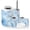 Color 3, variant on Bathroom Accessory Set 6 Piece with Grey Marble Floor Light Tile Slate White Marble Watercolor Toothbrush Holder, Soap Dispenser, Soap Dish, Trash Can, Toothbrush Cup, Toilet Brush Holder