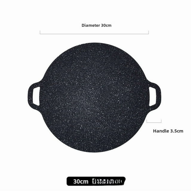30cm Japanese-Style Smokeless Non-Stick Grilling Pan: Electric & Induction Cooker Compatible, Durable Iron Barbecue Plate for Indoor/Outdoor Use – Versatile Sizes Available (28cm, 32cm, 34cm, 36cm,