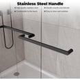 thumbnail image 4 of Senfot Double Sliding Glass Shower Door 72x48 Inch 6mm Tempered Glass with Easy-Clean Coating Smooth Rollers Frameless Shower Door for Bathroom Black, 4 of 8