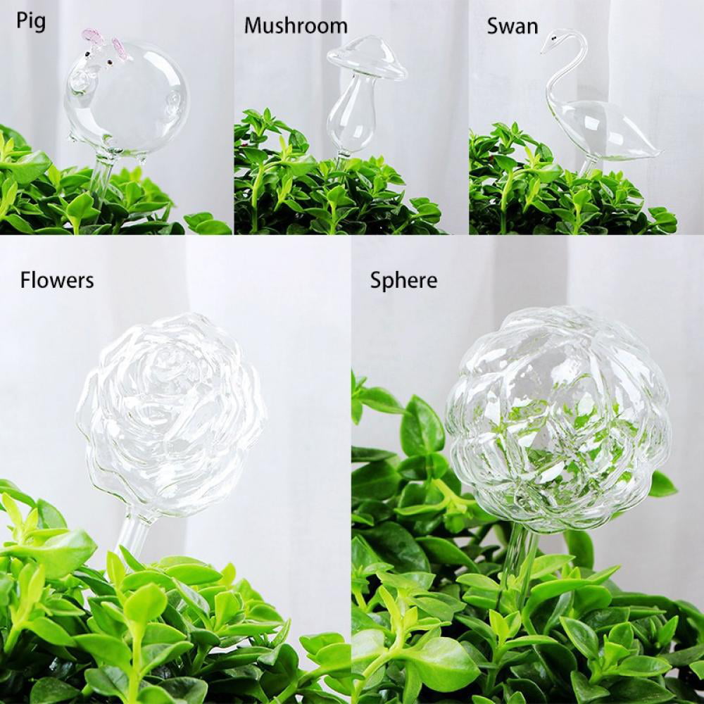 Details about   2PCS Pig-Shaped Clear Glass Plant Self-Watering Globes Aqua Bulbs Indoor/Outdoor 