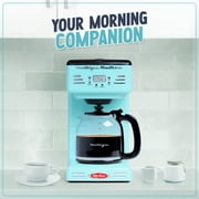 Nostalgia Retro Coffee Maker, 12-Cup Programmable Vintage Coffee Machine with Anti-Drip Carafe, Aqua