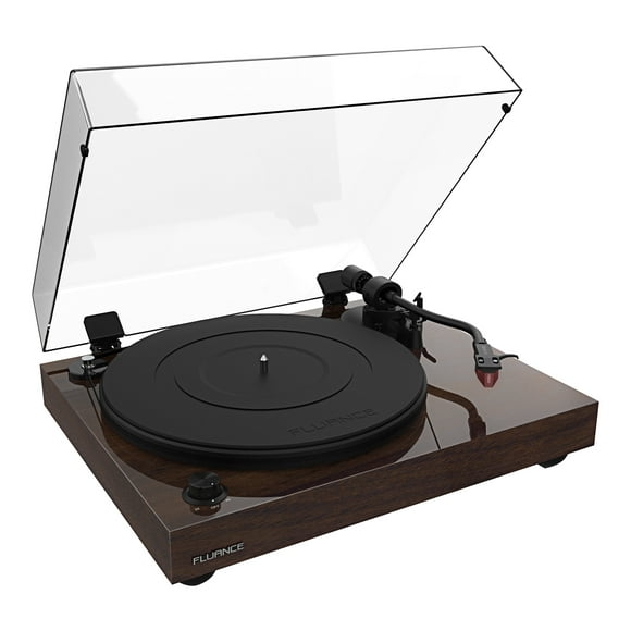 Fluance RT83 Reference High Fidelity Vinyl Turntable Record Player with Ortofon 2M Red Cartridge, Speed Control Motor, High Mass MDF Wood Plinth, Vibration Isolation Feet - Walnut