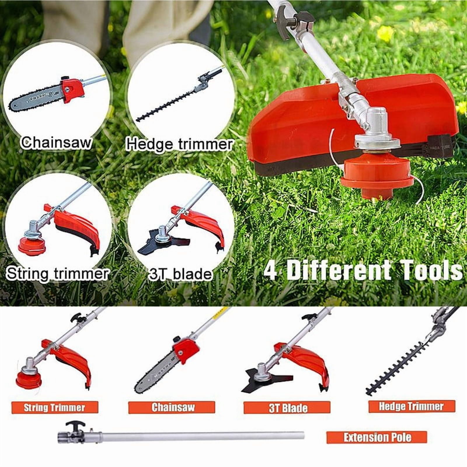 YNCE 52cc 2-Stroke Gas Weed Wacker | 2-in-1 Cordless Gas Lawn Mower | 2.2KW/8500RPM String Trimmer | for Villa Garden Community Lawn Park