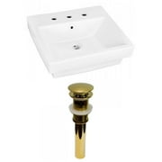 American Imaginations AI-31505 20.5 in. Above Counter White Vessel Set for 3 Hole 8 in. Center Faucet
