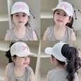 thumbnail image 4 of Grblisyd Girls Bow Tie Baseball Cap Kids Embroidered Hat Adjustable Cotton Travel Sun Hats, 4 of 5