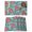 Red Teal, variant on Red Boho Botanical Placemats Set of 6, Southwestern Retro Leaves Ethnic Tribal Placemats for Dining Table, Place Mats for Kitchen Tabletop, Waterproof Wipeable Dining Table Mats Set