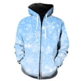 thumbnail image 1 of Sudadera con capucha y cremallera para hombre, diseño de copos de nieve de invierno, divertida sudadera de moda con estampado 3D, unisex, de gran tamaño, con capucha, estilo Harajuku, 1 of 6