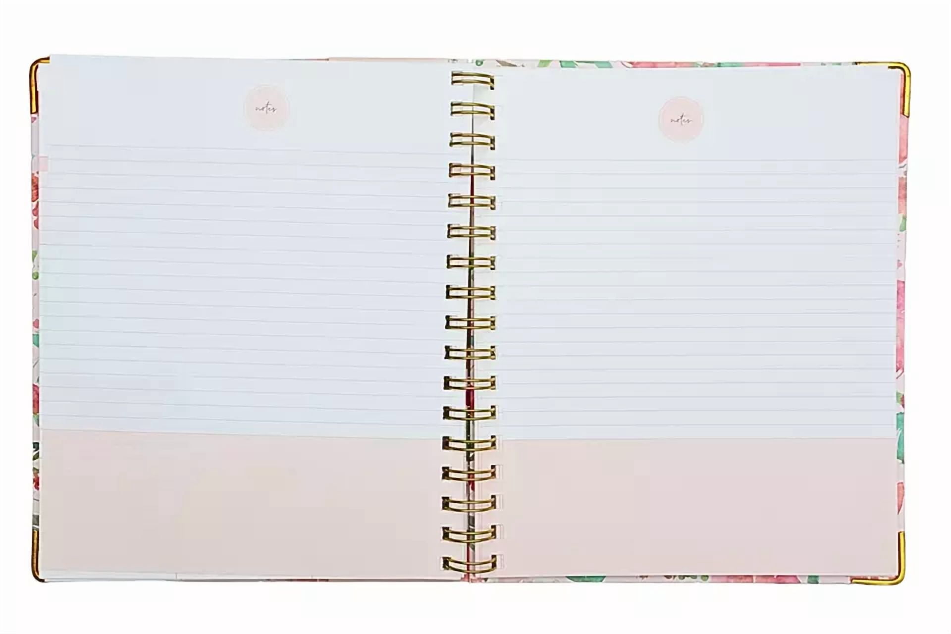 12 Months Non-Dated Weekly Monthly Planner 7.25 X 8.75 In Hard Cover Spiral Pink