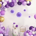 thumbnail image 2 of Bewildely Juego de pompones de papel morado de 7,8 pulgadas, bolas de flores de papel, decoraciones de flores de papel para fiesta de Kits de decoración para fiestas Púrpura 14 pulgadas, 2 of 6